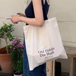Simple Letter Large-capacity Single-shoulder Canvas Bag, Ins Student Backpack, Hand-held Shopping Bag, Women's Eco-friendly Bag