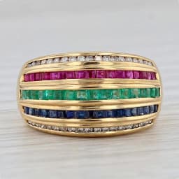 Luxury Geometry MultiLayer Colored Synthetic Zirconia Wide Ring for Women Fashion Sparkling Banquet Festival Jewelry Accessories