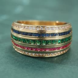 Luxury Geometry MultiLayer Colored Synthetic Zirconia Wide Ring for Women Fashion Sparkling Banquet Festival Jewelry Accessories