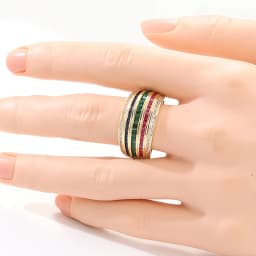 Luxury Geometry MultiLayer Colored Synthetic Zirconia Wide Ring for Women Fashion Sparkling Banquet Festival Jewelry Accessories