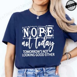 T-Shirt with Nope Not Today Letter Print Design Women'S Summer Casual Short Sleeve Aesthetic Clothes Streetwear Summer Top Tees