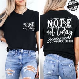 T-Shirt with Nope Not Today Letter Print Design Women'S Summer Casual Short Sleeve Aesthetic Clothes Streetwear Summer Top Tees