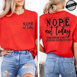 T-Shirt with Nope Not Today Letter Print Design Women'S Summer Casual Short Sleeve Aesthetic Clothes Streetwear Summer Top Tees