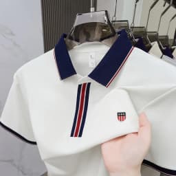 Fashionable Men's High-Quality Classic Brand New Embroidered Breathable POLO Shirt Summer New Comfortable Ice Silk Short Sleeve