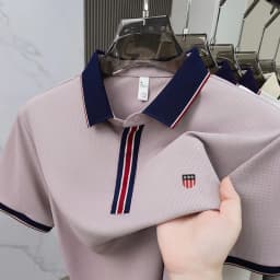 Fashionable Men's High-Quality Classic Brand New Embroidered Breathable POLO Shirt Summer New Comfortable Ice Silk Short Sleeve