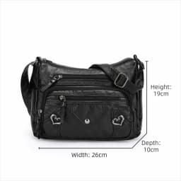 PU Leather Crossbody Bag Multi Layer Adjustable Strap Mom Messenger Bag Zipper Closure Large Capacity Women Purse Shoulder Carry