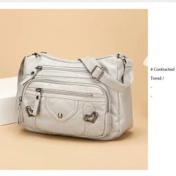 PU Leather Crossbody Bag Multi Layer Adjustable Strap Mom Messenger Bag Zipper Closure Large Capacity Women Purse Shoulder Carry