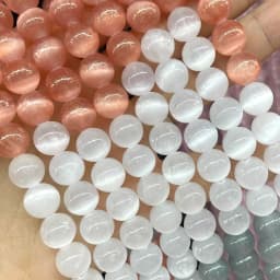 6MM 8MM 10MM Natural Gemstone Colorful Selenite Stone Loose Round Spacer Beads For Jewelry Making Diy Bracelet Necklace Earrings