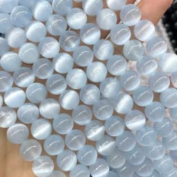 6MM 8MM 10MM Natural Gemstone Colorful Selenite Stone Loose Round Spacer Beads For Jewelry Making Diy Bracelet Necklace Earrings