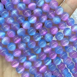 6MM 8MM 10MM Natural Gemstone Colorful Selenite Stone Loose Round Spacer Beads For Jewelry Making Diy Bracelet Necklace Earrings