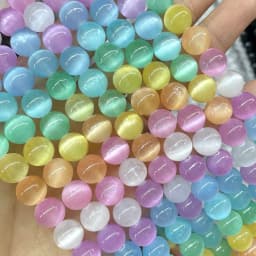 6MM 8MM 10MM Natural Gemstone Colorful Selenite Stone Loose Round Spacer Beads For Jewelry Making Diy Bracelet Necklace Earrings