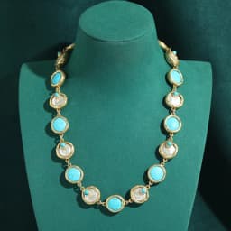 Vintage Baroque Pearl Choker Turquoise Necklaces Charm Jewelry Antique Gold Plated Women 2026 Luxury Classic Elegance Accessoies