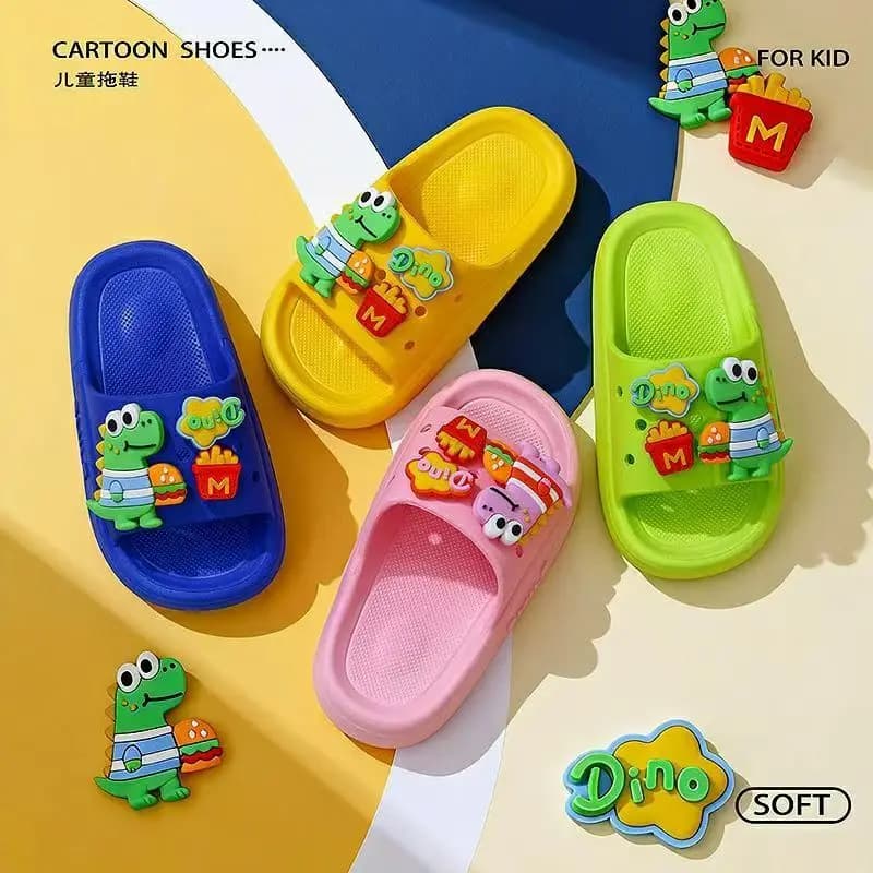 Children's Slippers, Summer Breathable, Cartoon Decoration, Suitable for Indoor Bathroom Showers, Soft-Soled Anti-Slip, Cartoon