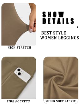 Super Soft Pants for Women High Waisted Capri with Pockets Tummy Control No See Through Running