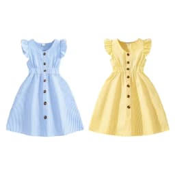Fashion Summer Kids Dress Sweet Stripes Dopamine Dress Fresh Breathable Girls Dress