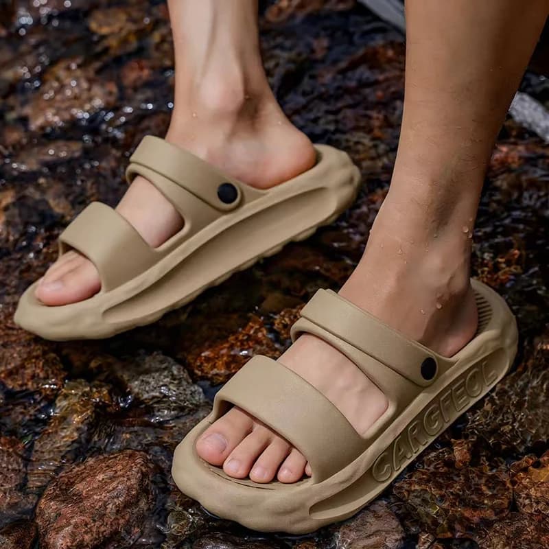 Men's 2026 Summer Outdoor Slippers Non Slip Thick Bottom EVA Slides Men Comfortable Soft Sole Sport Sandals Fishing Shoes 38-45