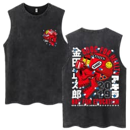Washed Anime Akira Classic Tank Tops Science Fiction 90s Movie Shotaro Kaneda Vintage Sleeveless Tshirt Men Casual Cotton Vests