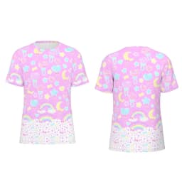 Summer Fashion New Style Cute Girl-style T-shirt Kids' Party Outfit Loose Plus-size Short-sleeve Adult Y2K Casual Lovely Top