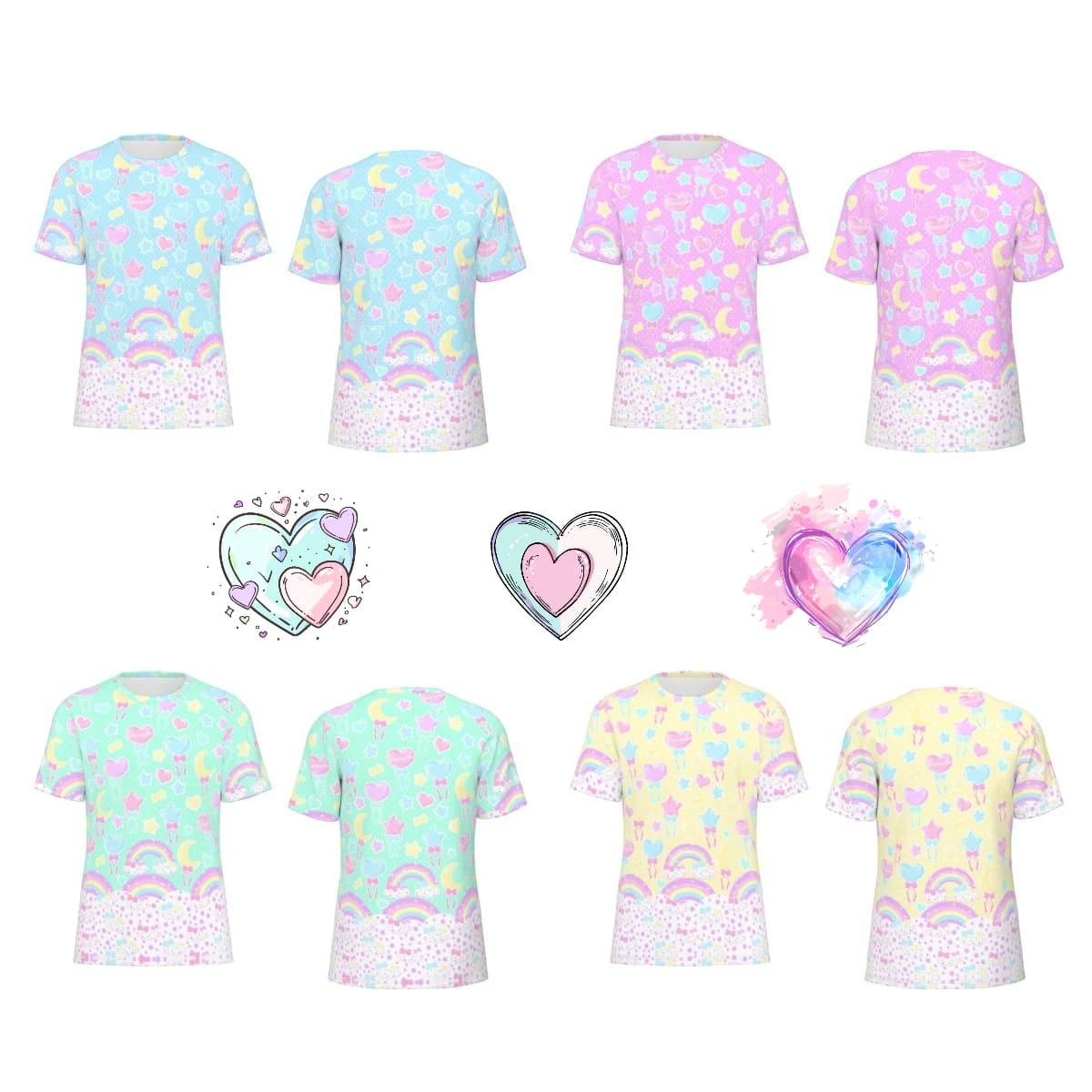 Summer Fashion New Style Cute Girl-style T-shirt Kids' Party Outfit Loose Plus-size Short-sleeve Adult Y2K Casual Lovely Top