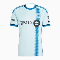 CF Montreal Away Jersey 2025/26 Men's Soccer Shirt BMO Sponsor Football Jersey Fan Version White Blue Dot Pattern Kit