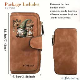 Dwarf pattern Women's Long Wallet Features Multiple Card Slots A Coin Pocket and Cell Phone Pouch Perfect Gift for women
