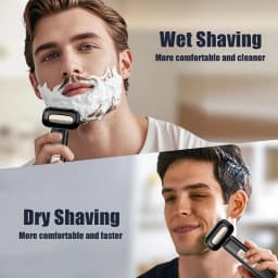 4-Blade Electric Shaver Washable Digital Display Reciprocating Home Use Beard Razor for Men Facial Hair Trimmer