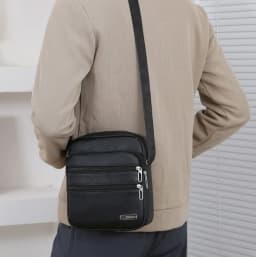 Men's PU Leather Shoulder Bag Large Capacity Casual Business Crossbody Bag Messenger Bag Gift