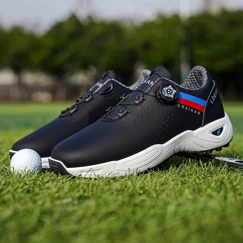 LOEIKAN Men's Golf Shoes | Quick-Button Closure | Non-Slip Spikeless Golf Sneakers