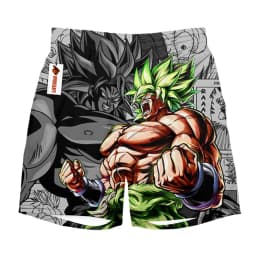 Dragon Ball Broly Legendary Super Saiyan Manga Print Quick Dry Shorts Men Casual Beach Wear Gym Workout Sports Board Shorts