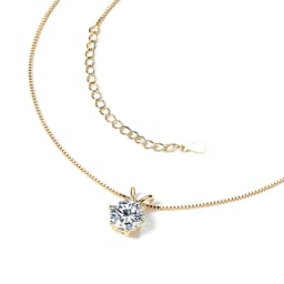 OXTAO 0.5ct–5ct D Moissanite Solitaire Necklace Certified Lab Imitation Diamond Charm Pendant Necklace Jewelry 14K Gold Filled