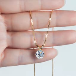 OXTAO 0.5ct–5ct D Moissanite Solitaire Necklace Certified Lab Imitation Diamond Charm Pendant Necklace Jewelry 14K Gold Filled