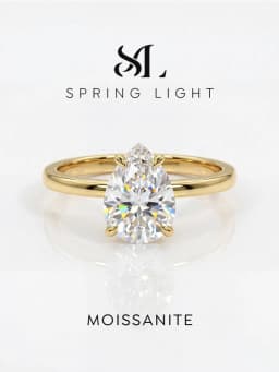 Luxury 1CT Certified Moissanite Diamond Luxury WaterDrop Engagement Ring For Women Wedding High Quality Jewelry