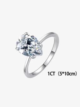 Luxury 1CT Certified Moissanite Diamond Luxury WaterDrop Engagement Ring For Women Wedding High Quality Jewelry