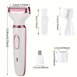 HOMEFISH 4 in 1 Electric Razor for Shaver Lady Shaver Body for Armpit Bikini Arm Leg Face Mustache Portable Painless