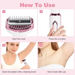 HOMEFISH 4 in 1 Electric Razor for Shaver Lady Shaver Body for Armpit Bikini Arm Leg Face Mustache Portable Painless