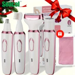 HOMEFISH 4 in 1 Electric Razor for Shaver Lady Shaver Body for Armpit Bikini Arm Leg Face Mustache Portable Painless