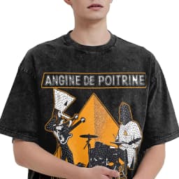 Angine De Poitrine Music T Shirts Men 100% Cotton Novelty T-Shirt Crew Neck Tees Short Sleeve Clothes Gift