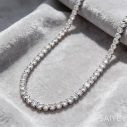 925 Sterling Silver 4MM Tennis Chain Necklace for Women, Iced Out Cubic Zirconia Choker, Luxury Wedding Party Jewelry Gift