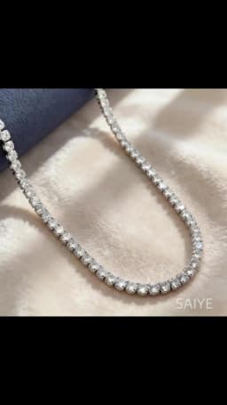 925 Sterling Silver 4MM Tennis Chain Necklace for Women, Iced Out Cubic Zirconia Choker, Luxury Wedding Party Jewelry Gift