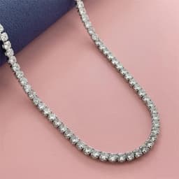 925 Sterling Silver 4MM Tennis Chain Necklace for Women, Iced Out Cubic Zirconia Choker, Luxury Wedding Party Jewelry Gift