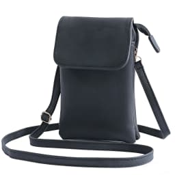 Women Leather Crossbody Phone Bag Small Shoulder Bag Double Zipper Wallet Multi Pocket Card Holder Mini Messenger Bag