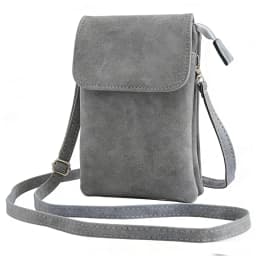 Women Leather Crossbody Phone Bag Small Shoulder Bag Double Zipper Wallet Multi Pocket Card Holder Mini Messenger Bag