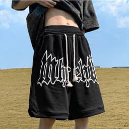 Casual Y2k Summer Women and Men Clothing Goth Letter Pants Harajuku Oversize Sweat Gym Shorts Korean Streetwear Sportswear Short