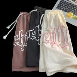 Casual Y2k Summer Women and Men Clothing Goth Letter Pants Harajuku Oversize Sweat Gym Shorts Korean Streetwear Sportswear Short