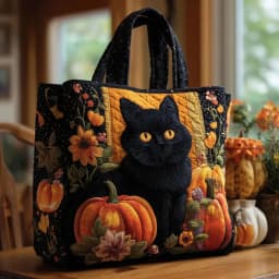 Cat Patterns Women Quilted Tote Bag Vintage Lightweight Canvas Shoulder Bag Large Capacity Cotton Travel Handbag Lady Girl
