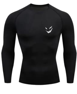 Men's Smiling Face Print Quick-drying Tight Long-sleeved T-shirt Fitness Training Stretch Top Short-sleeved T-shirts for fitness