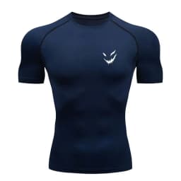 Men's Smiling Face Print Quick-drying Tight Long-sleeved T-shirt Fitness Training Stretch Top Short-sleeved T-shirts for fitness