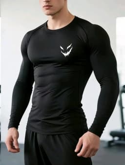 Men's Smiling Face Print Quick-drying Tight Long-sleeved T-shirt Fitness Training Stretch Top Short-sleeved T-shirts for fitness