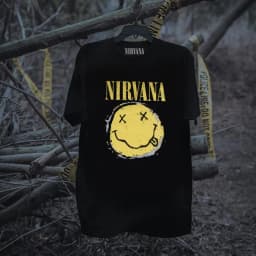 2026 New Men's Short Sleeve Summer Punk Style Pure Color Loose Fit Casual Breathable T-Shirt Classic Nirvana Band Retro
