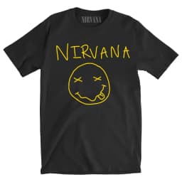 2026 New Men's Short Sleeve Summer Punk Style Pure Color Loose Fit Casual Breathable T-Shirt Classic Nirvana Band Retro